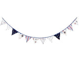 Fabric Nautical Anchor Pennant Banner Bunting For Kids Pirate Decoration Boys Birthday Baby Shower, Triangle Sailboats Cruise Ship Banner Decors