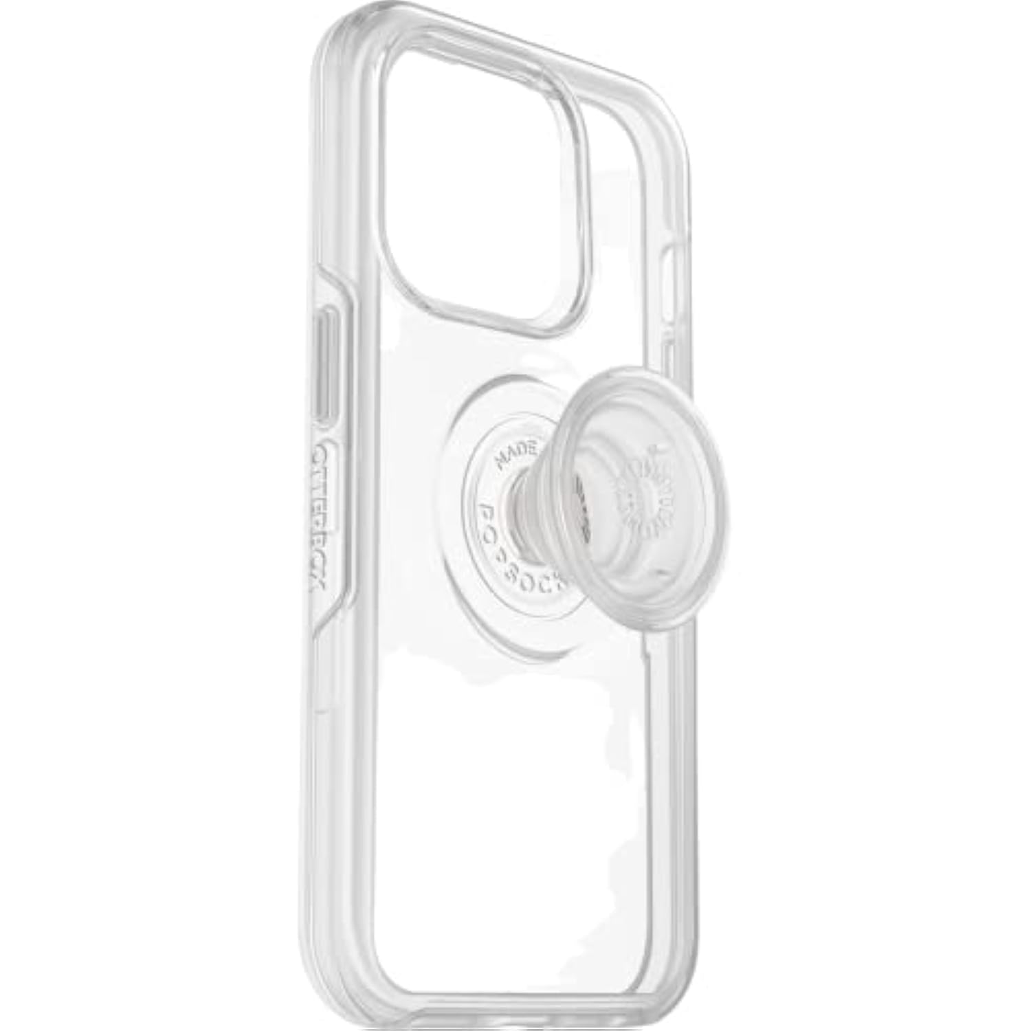 OtterBox Otter+Pop Case for iPhone 14 Pro, Shockproof, Drop Proof, Protective Case with PopSockets PopGrip, 3X Tested to Military Standard, Clear