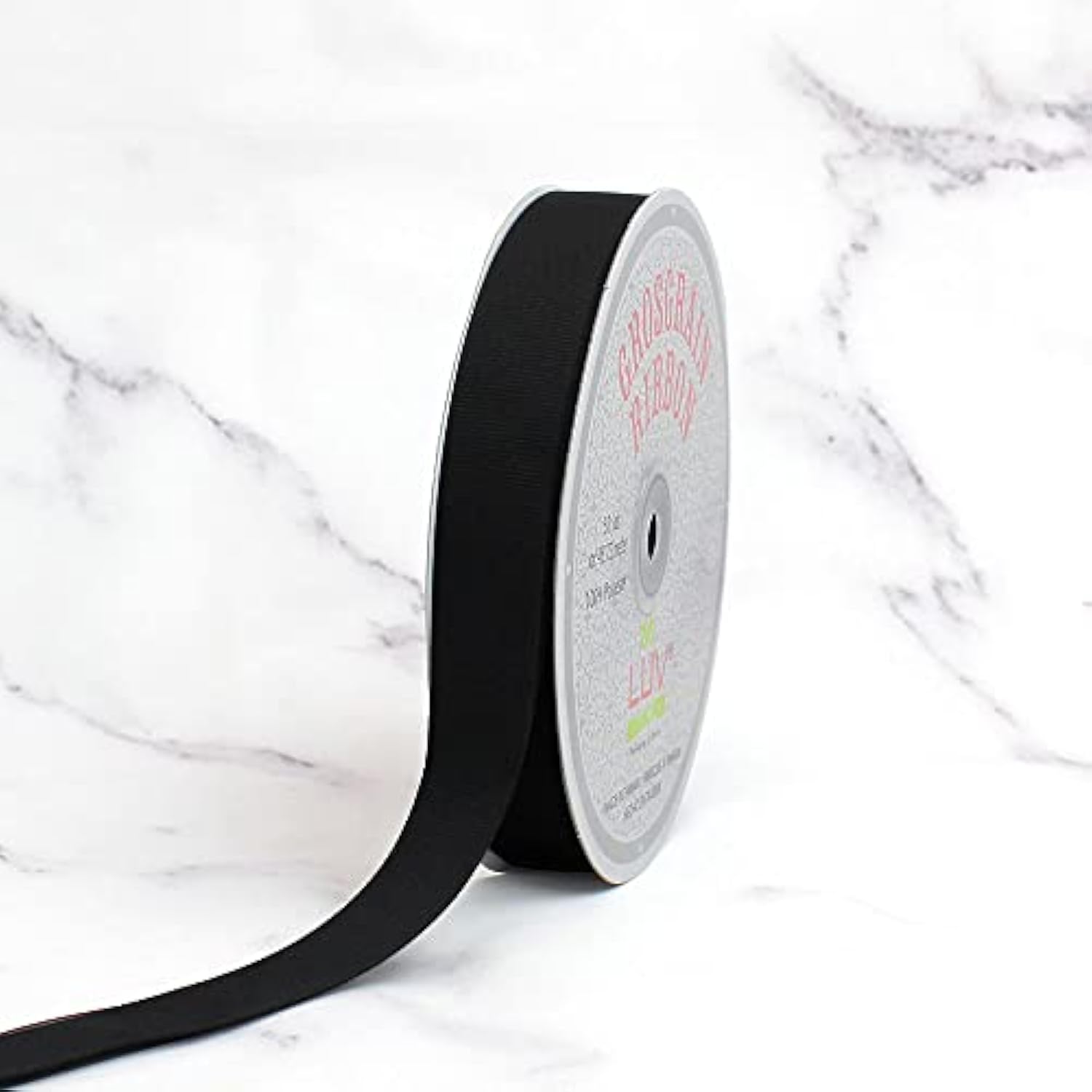 7/8-Inch Solid Grosgrain Ribbon, 50-Yard, Black