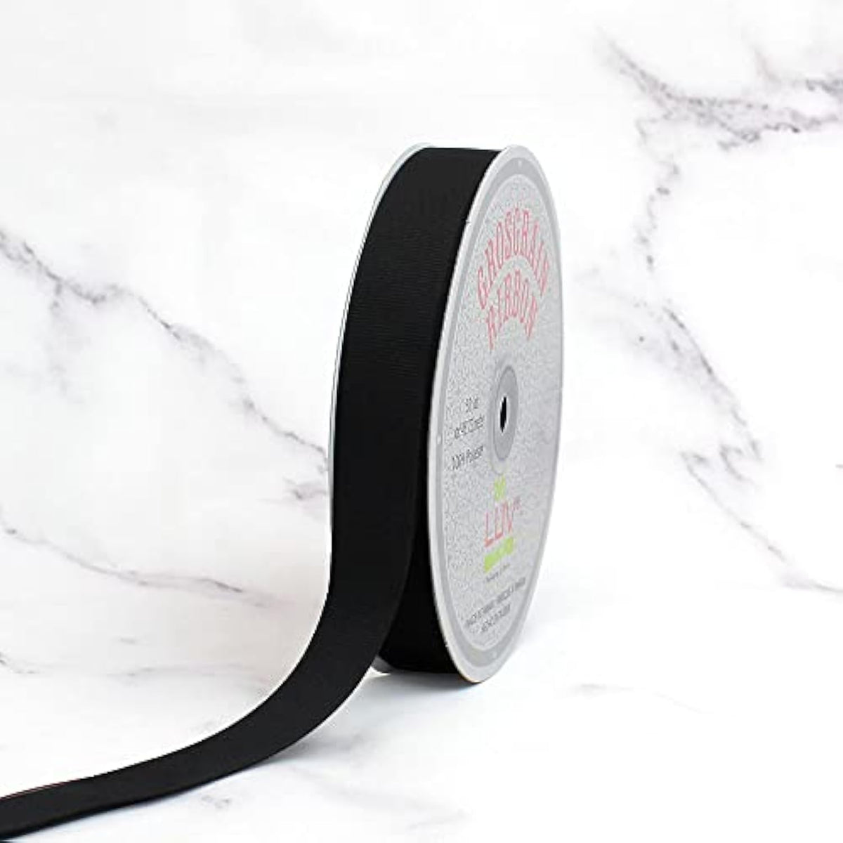 7/8-Inch Solid Grosgrain Ribbon, 50-Yard, Black