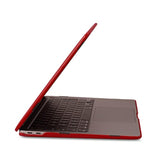 Euclid Macbook Air Case - 13-Inch Hard Laptop Cover For Macbook Air 2020–2018 (Retina, M1, M2, M3, M4), Luxurious Vegan Leather, Protective Top & Bottom Shells, Usb Port Slots [Red]