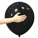 12Pack 18-Inch Black Latex Balloons Large Helium Party Decorations