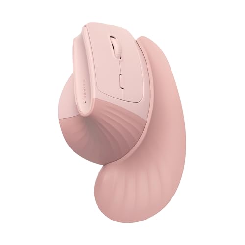 Wireless Ergonomic Mouse For Large Hands, Silent Click Vertical Mice With Removable Wrist Rest, 1000-4000 Dpi, 3-Device (2.4G + 2 Bluetooth 5.4), Compatible With Mac, Windows, Laptop, Pc, Pink