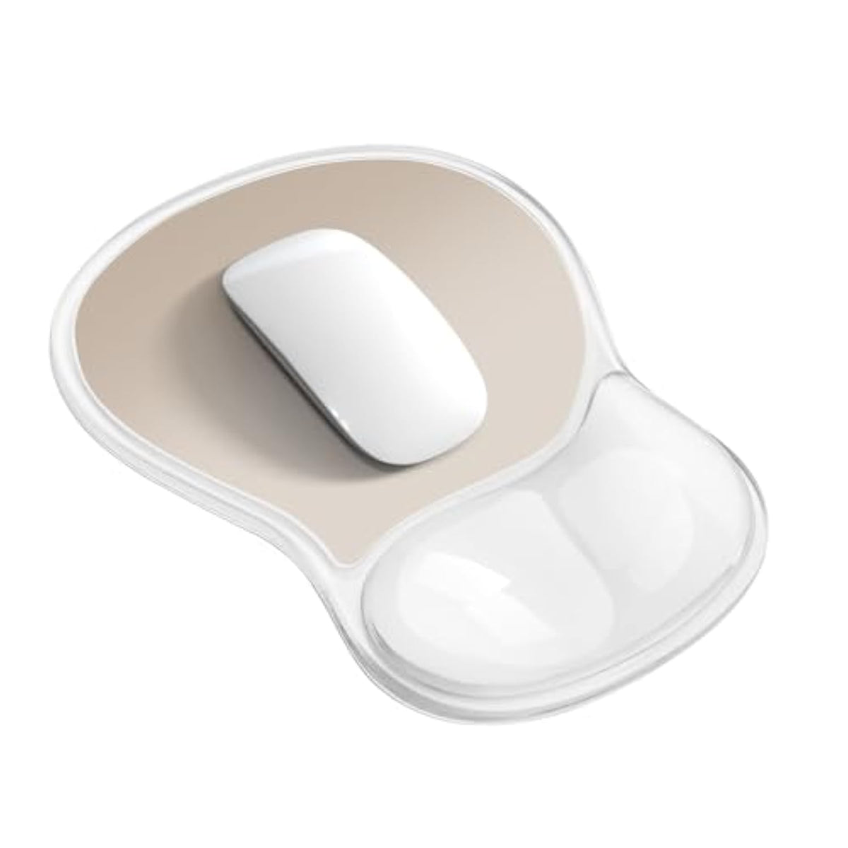 Mouse Pad With Wrist Rest,Ergonomic Mouse Pad With Comfortable Gel Wrist Rest Support And Non-Slip Pu Base For Easy Typing Pain Relief, Durable And Washable (Transparent Khaki Gradient)