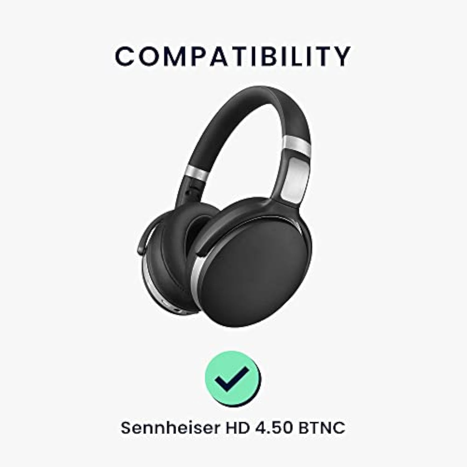 kwmobile Ear Pads Compatible with Sennheiser HD 4.50 BTNC Earpads - 2X Replacement for Headphones - White