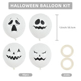 40Pcs Halloween Balloons 12" Latex - Black & White Pumpkin Ghost Scary Party Decor