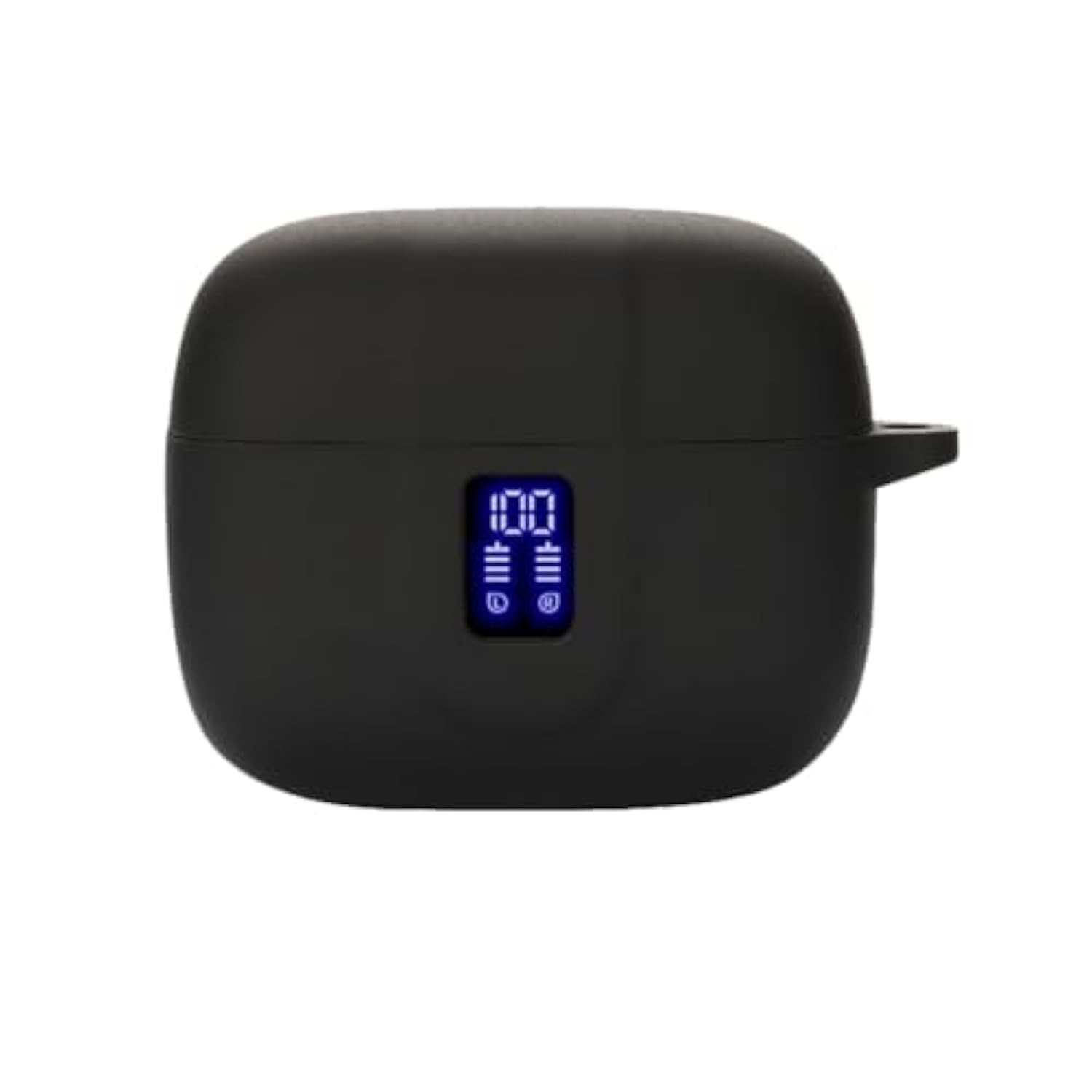 Earbuds Case Compatible With Tagry X08 Wireless Headphone, Silicon Protective Cover With Keychain, With Window For Led Display, Black