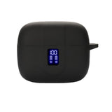Earbuds Case Compatible With Tagry X08 Wireless Headphone, Silicon Protective Cover With Keychain, With Window For Led Display, Black