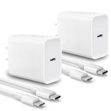 Iphone Fast Charger, 2-Pack 20W Usb C Wall Charger Pd Type C Power Wall Charger With Mfi Certified 6Ft Charger Cable For Iphone 14 13 12 Pro Max Mini 11 Xs Xr X 8 And More