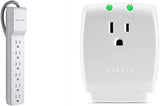 6 Outlet Commercial Surge Protector 1 Outlet Wall Tap Adapter 1080J White