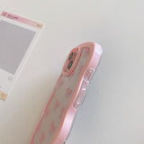 Bow Case For Iphone 15, Clear Cute Ribbon Bow Phone Case Curly Wavy Aesthetic Phone Case, Slim Soft Transparent Shockproof Protective Cover For Women Girls - Pink