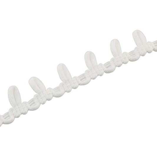 Button Looping 42Ft White Lace Edge Elastic Button Loops For Sewing Cr