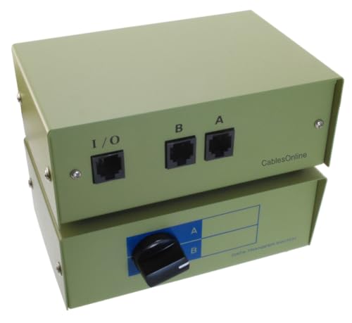 Cablesonline 2-Way A/B Rj45 Metal Rotary Manual Switch Box (Sb-034)