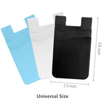 Phone Wallet Stick On, 6Pack Phone Card Holder, Silicone Card Holder For Back Of Phone Case, Sticky Credit Card Holder For Iphone,Samsung,Smartphones—White,Sky Blue,Black