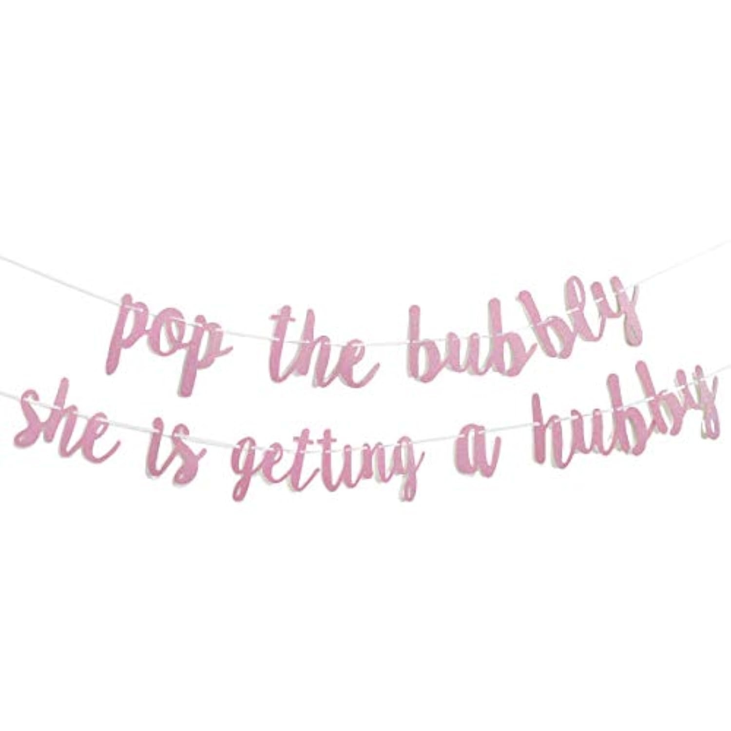 Bachelorette Party Decorations Glitter Rose Gold Pop The Bubbly She Is Getting A Hubby Banner Bridal Shower Engagement Wedding Girls Night Out Hen Party Supplies Rose Golden Photo Props