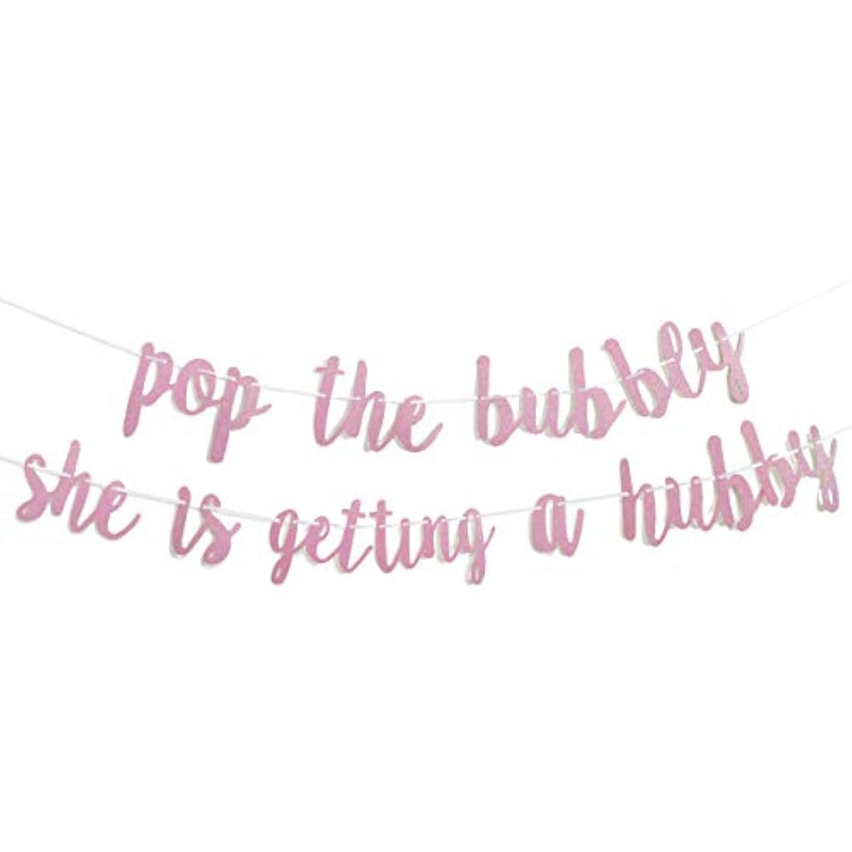 Bachelorette Party Decorations Glitter Rose Gold Pop The Bubbly She Is Getting A Hubby Banner Bridal Shower Engagement Wedding Girls Night Out Hen Party Supplies Rose Golden Photo Props