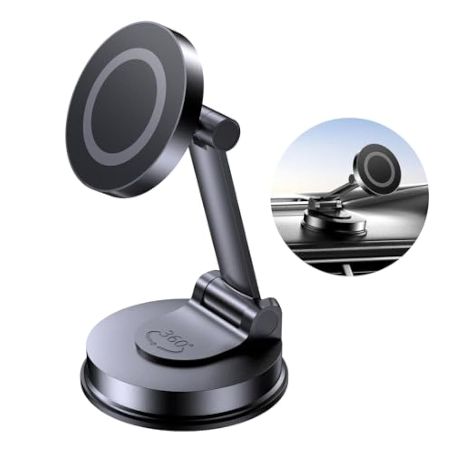 For Magsafe Car Mount, Car Phone Holder For Dashboard, 360° Rotatable Magnetic Phone Holder For Cars, Strong Adhesive, Sturdy Metal Mount, Compatible With Iphone Samsung