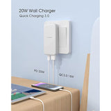 Usb Wall Charger, Usb C Fast Charger, Dual Usb Wall Charger With Apple 20W Charge And Qc 3.0 18W Usb-A,Usb C Wall Adapter For Apple 14 13 12 11, Samsung, Foldable Plug Charger