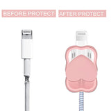 5 In 1 Diy 18W 20W Heart Shape Protector Data Cable Usb Charger Line Earphone Wire Saver Organizer Compatible With Iphone 11 12 13 14 15 Pro Max (Love Pink)