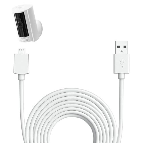 Ring Camera 10 ft USB-A to Micro USB Power Cable for Indoor Cam (2nd Gen) - White