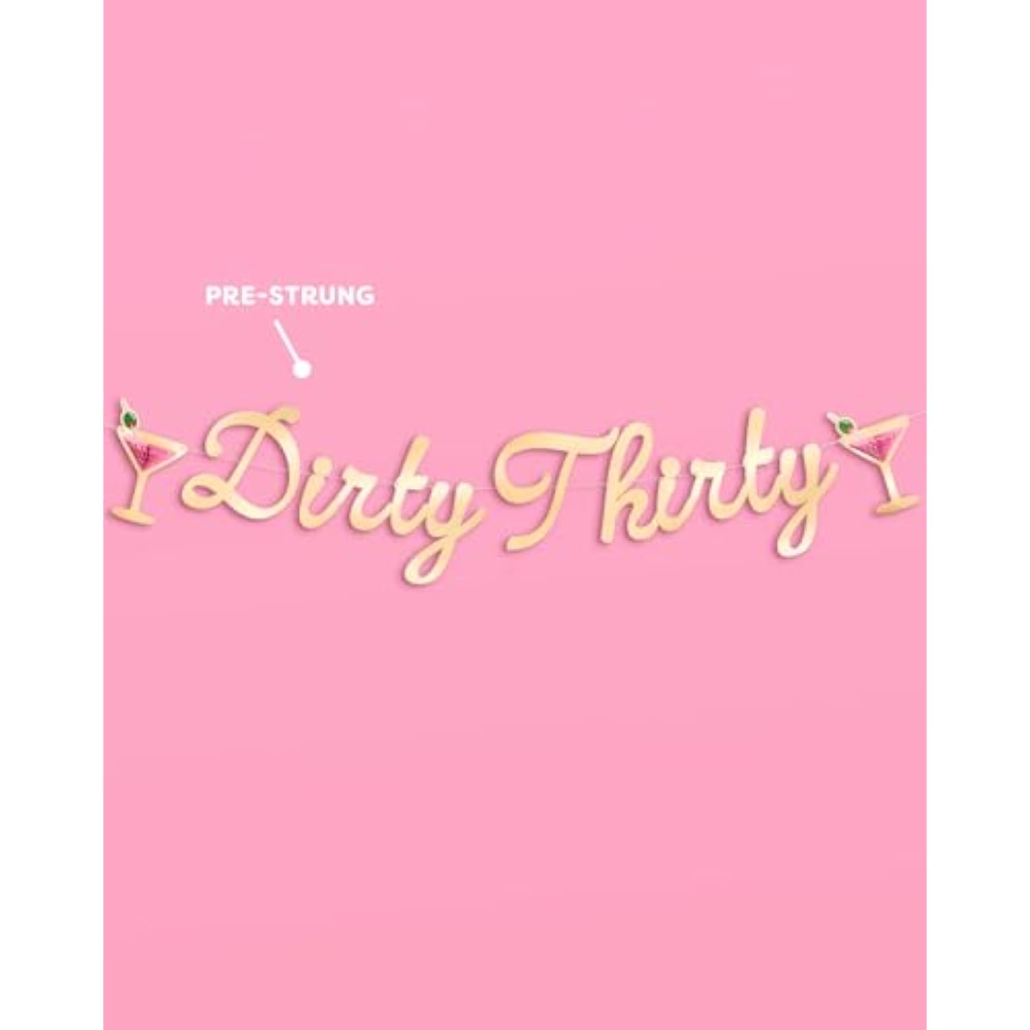 Dirty Thirty 3D Pop Up Banner 5Ft 30Th Birthday Martini Cocktail Photo Booth Decor