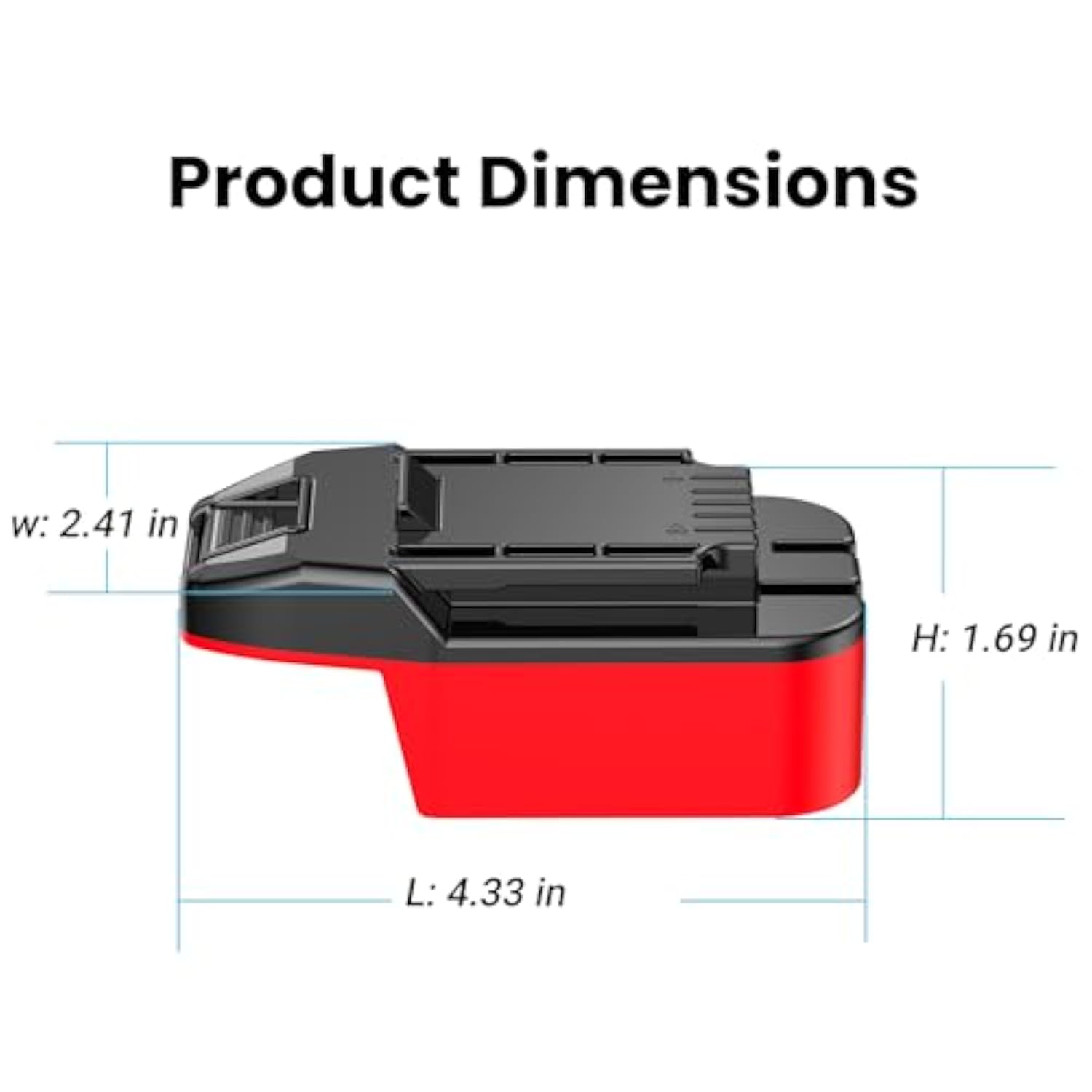 Bauer 20V Tool Adapter for Milwaukee M18 Batteries Power Only Red-Black