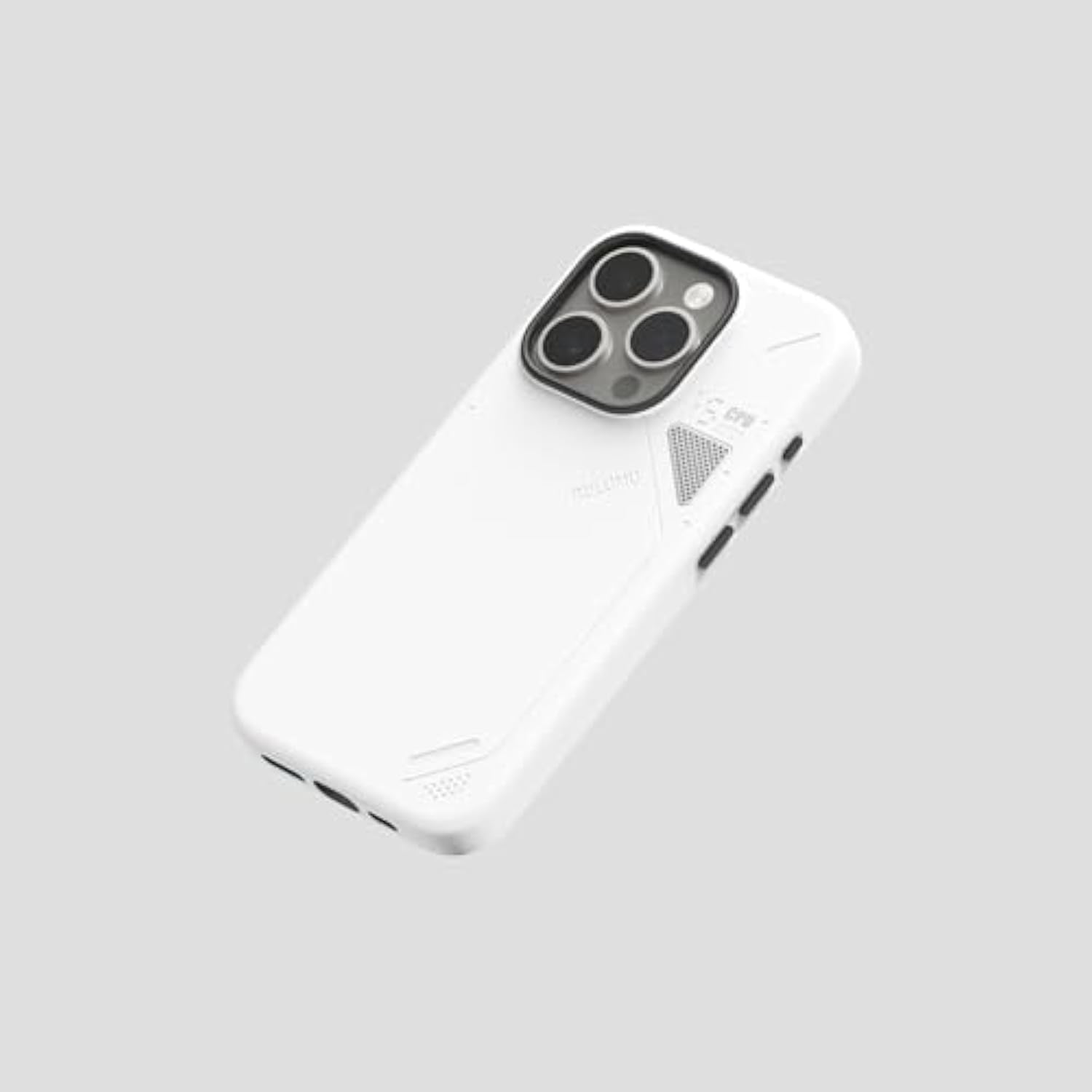 A15 Vegan Leather For Iphone 15 Pro Magnetic Case [Unique Cooling Window] - Compatible With Magsafe [Metal Individual Buttons] - White