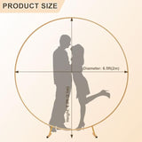 7.2Ft (2.2M) Golden Metal Round Balloon Arch Stand Wedding/Birthday Photo Backdrop