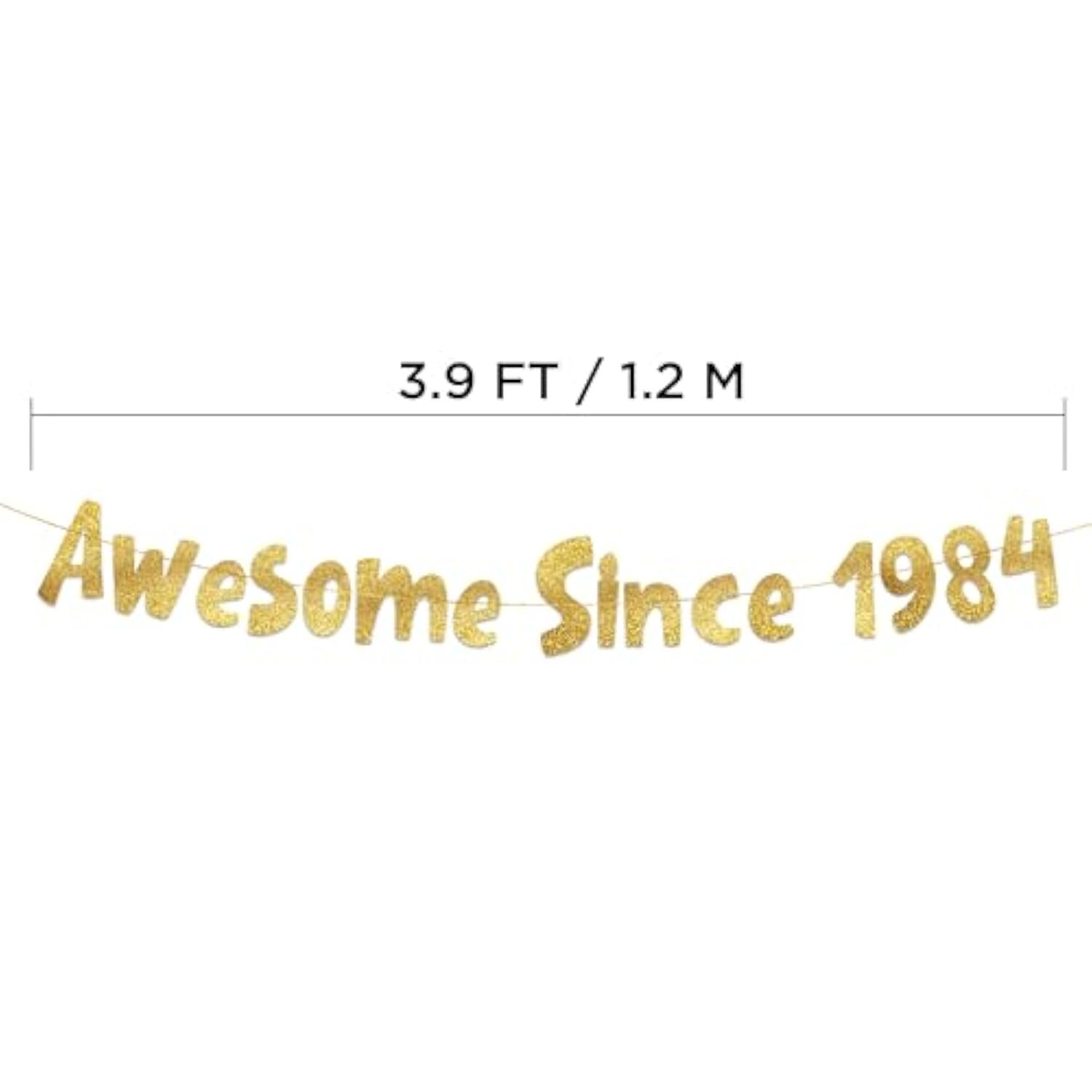 Awesome Since 1984 Gold Glitter Banner - 41St Birthday And Anniversary Party Decorations