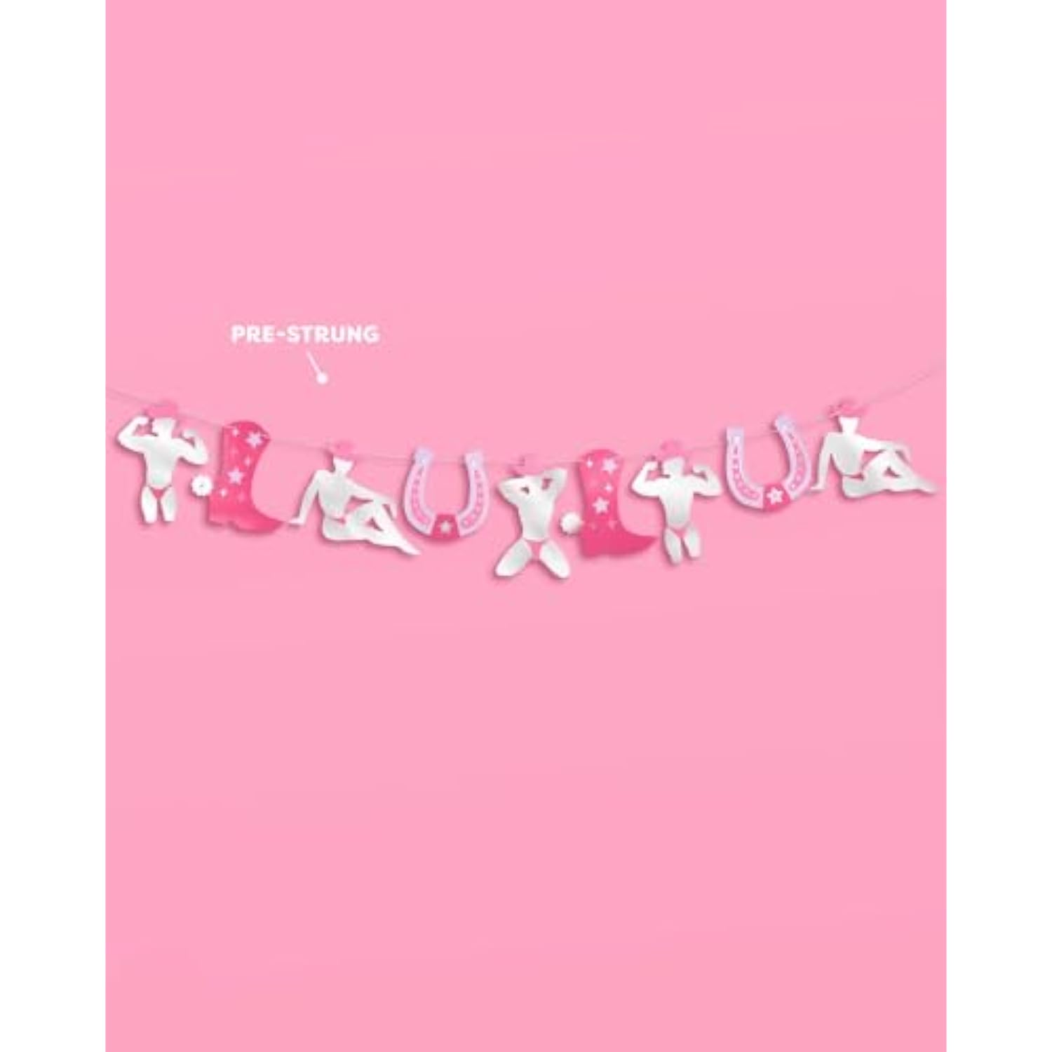 Bachelorette Cowboy Dancer Foil Banner 5Ft Male Dancer Western Last Rodeo Decor