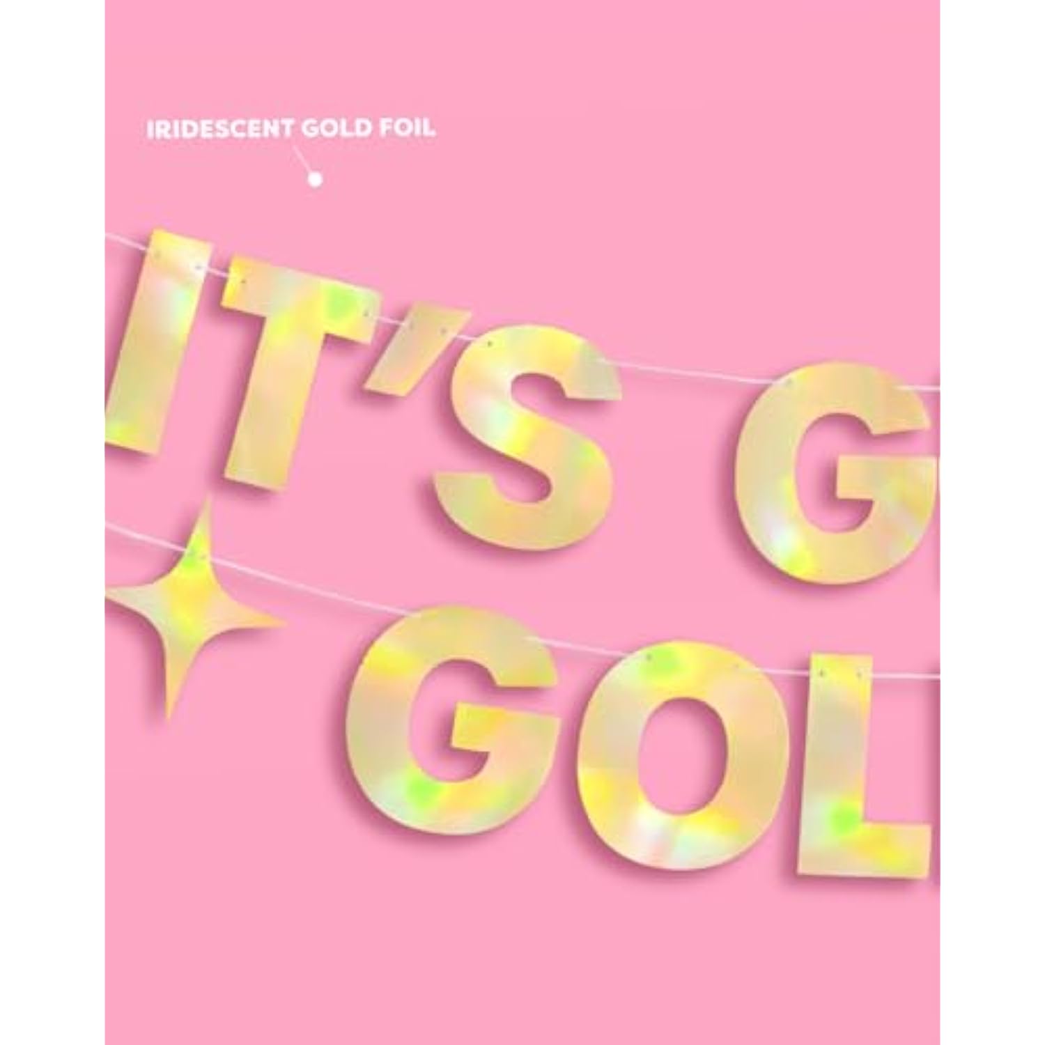It's Giving Golden Banner Gold Foil 6Ft Birthday Bachelorette Metallic Decorations