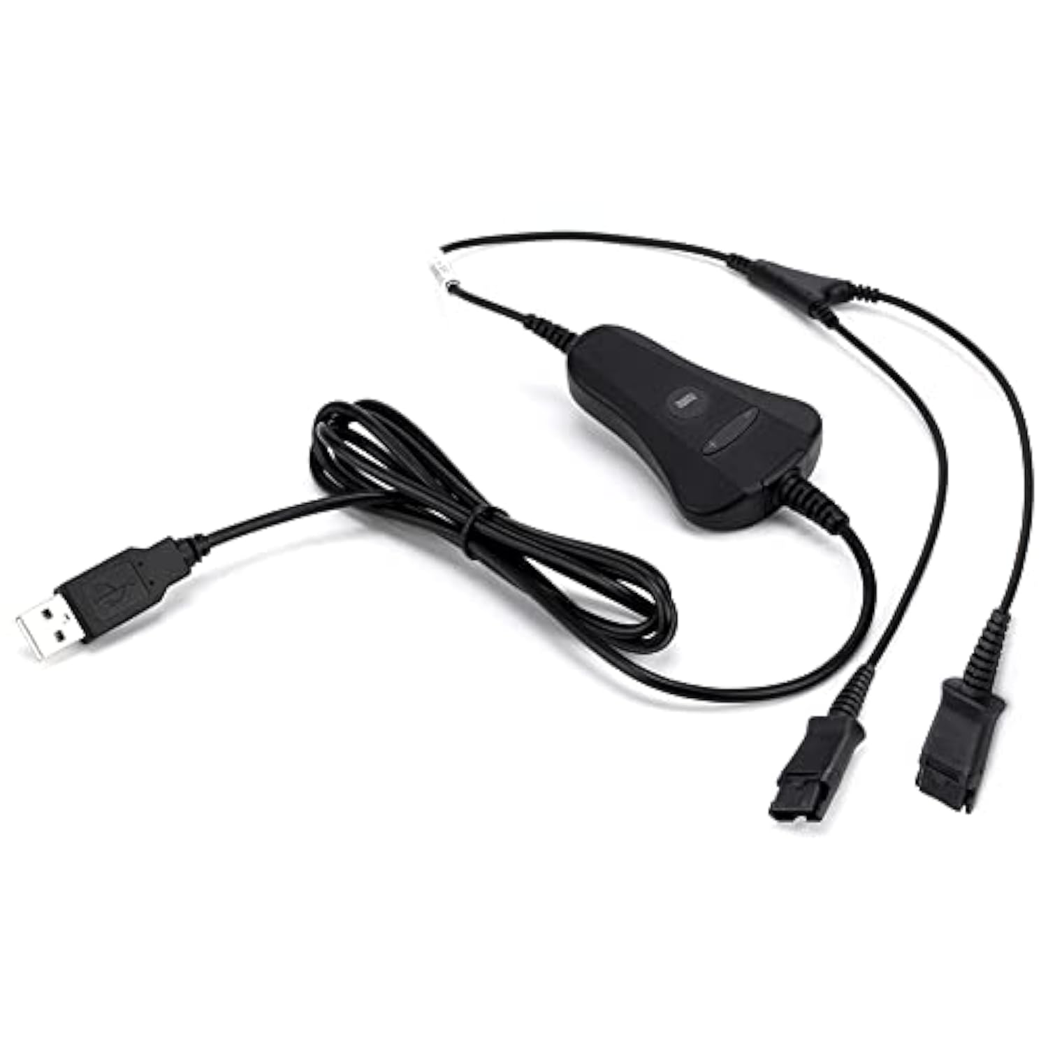 VT PLT-QD USB Training Cable Y Splitter-Adapter - Quick Disconnect Cord with Mute&Volume Control for Plantronic-QD Headsets&Computer