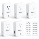 Remote Control Outlet Wireless Light Switch For Household Appliances, Expandable Remote Light Switch Kit, Up To 100 Ft Range, White (5 Outlets + 2 Remotes)
