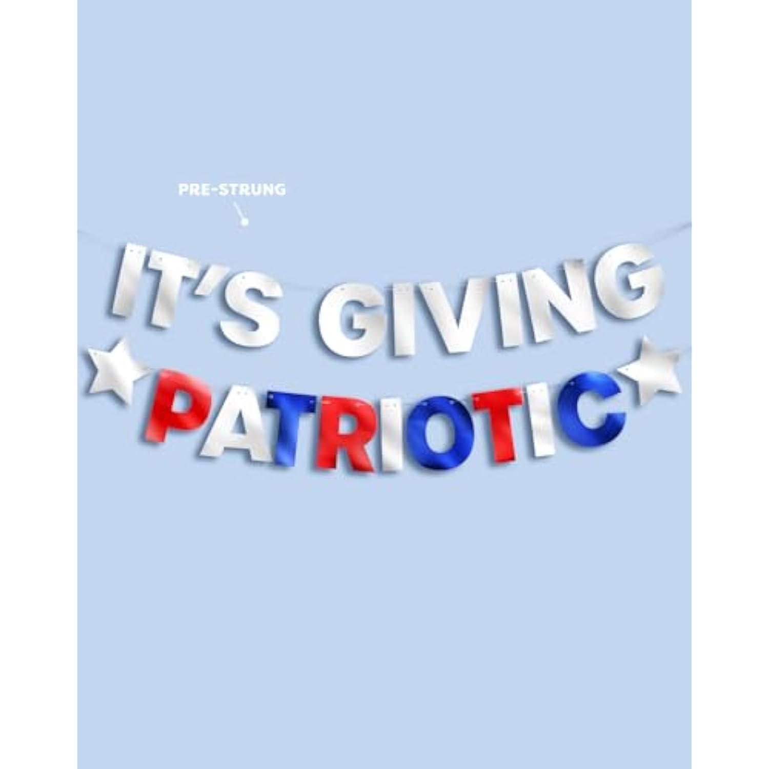 It'S Giving Patriotic Banner | 5 Ft. | 4Th Of July Garland, Usa Decorations, America Party Backdrop, Cowboy Photo Booth Supplies