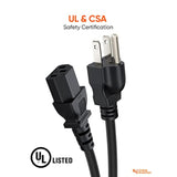 CableCreation [2-Pack] 1 Feet 18 AWG Universal Power Cord for NEMA 5-15P to IEC320C13 Cable, 0.3M / Black