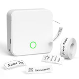 Label Maker Machine With Tape P0 Rechargeable Bluetooth Mini Label Printer Portable Small Thermal Labeling Machine Easy To Use For Home Office School Organization Battery Included White