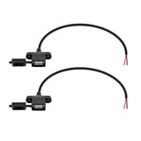 2Pcs Usb Female Plug 2Pin Bare Wire,Usb Power Data Cable With Dust Cap Diy Pig