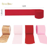 Valentine'S Day Decorations, 8 Rolls Pink Red Crepe Paper Streamers For Galentine'S Day, Baby Bridal Shower, Birthday Party, Wedding Decorations, 82 Ft Long