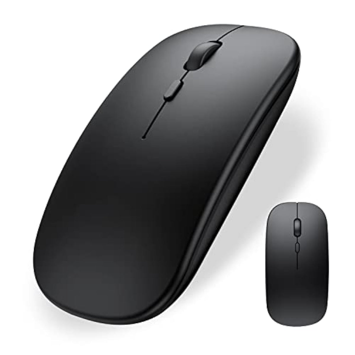 Wireless Bluetooth Mouse For Ipad/Macbook Pro/Air/Laptop/Pc Rechargeable Silent Mouse Portable Slim For Surface Pro/Lenovo/Samsung Tablet (Black)