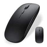 Wireless Bluetooth Mouse For Ipad/Macbook Pro/Air/Laptop/Pc Rechargeable Silent Mouse Portable Slim For Surface Pro/Lenovo/Samsung Tablet (Black)