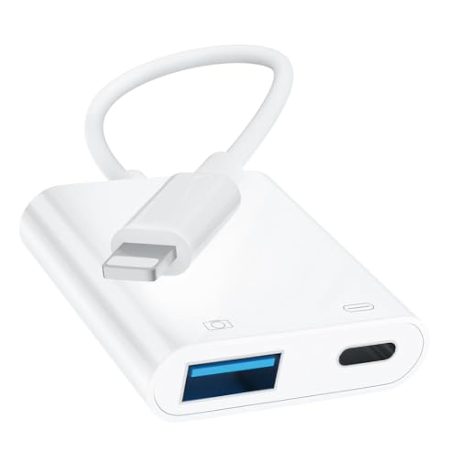 [Apple Mfi Certified] Lightning To Usb Camera Adapter For Iphone, Ipad To Usb 3.0 Female Otg Adapter With Charging Port, Plug And Play, Support Card Reader, Usb Flash Drives, Keyboard