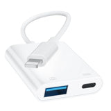 [Apple Mfi Certified] Lightning To Usb Camera Adapter For Iphone, Ipad To Usb 3.0 Female Otg Adapter With Charging Port, Plug And Play, Support Card Reader, Usb Flash Drives, Keyboard