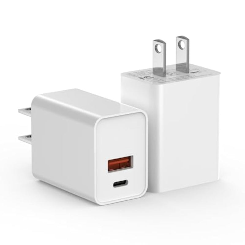 Usb C Charger Block, 20W Dual Port Type C Fast Wall Charging Head, Power Adapter Cube For Apple Iphone 16, 15, 14, 13, 12, 11, X, 8, And Apple Watch9, 8, 7, Ipad, White, 2 Pack