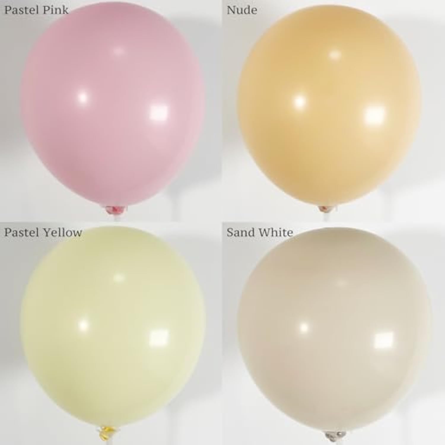 125Pcs Pastel Pink, Light Yellow, Nude And Sand White Balloon Arch Garland Kit - Macaron Balloons For Birthday, Bear Theme Party Decorations