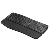 Universal Wave Ergonomic Keyboard With Palm Rest Multi-Device Full Size Wirele