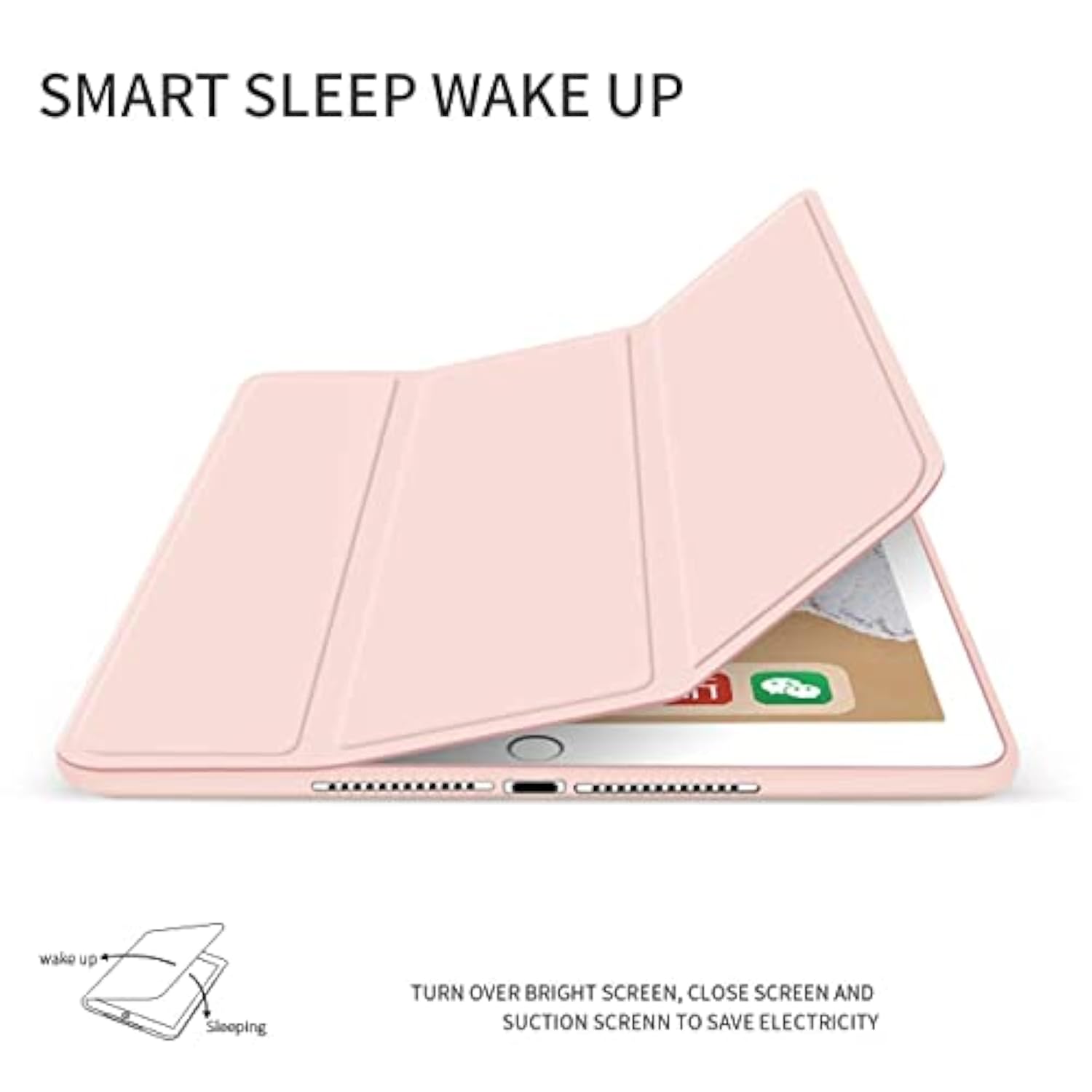 Case For Ipad 9Th/8Th/7Th Generation 10.2 Inch, Slim Lightweight Trifold Stand