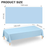 4 Pack Light Blue Tablecloths – Disposable Rectangular Covers for Baby Showers, Weddings