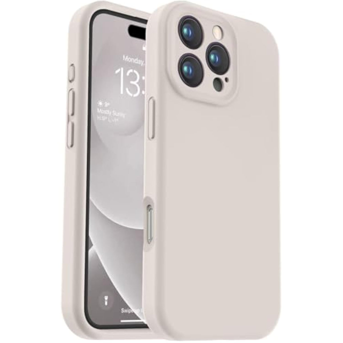 Compatible With 16 Pro Max Case, Liquid Silicone Upgrade [Camera Protection] [Soft Anti-Scratch Microfiber Lining] Shockproof Phone Case For 16 Pro Max 6.9 Inch - Stone