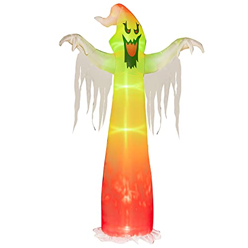 9 FT Halloween Inflatables Outdoor, Halloween Blow Up Yard Decorations with Built-in LED Lights for Indoor Outdoor Party Garden Lawn Clearance (Ghost)
