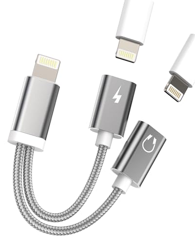 Dual Lightning Jack Splitter For Apple Mfi Certified (2 In 1) For Iphone Headphone Adapter Charge Aux Dongle Cable Charging Earphone Audio Connector For 14 13 12 11 Pro Max X 7 8 Plus For Ipad Charger